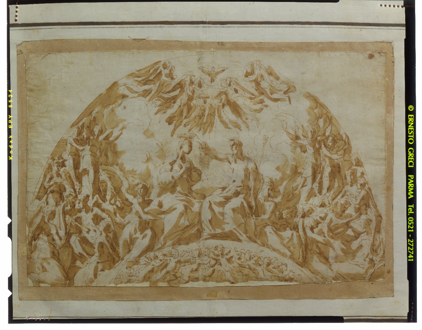 incoronazione della Vergine (disegno preparatorio, opera isolata) by Mazzola Fra